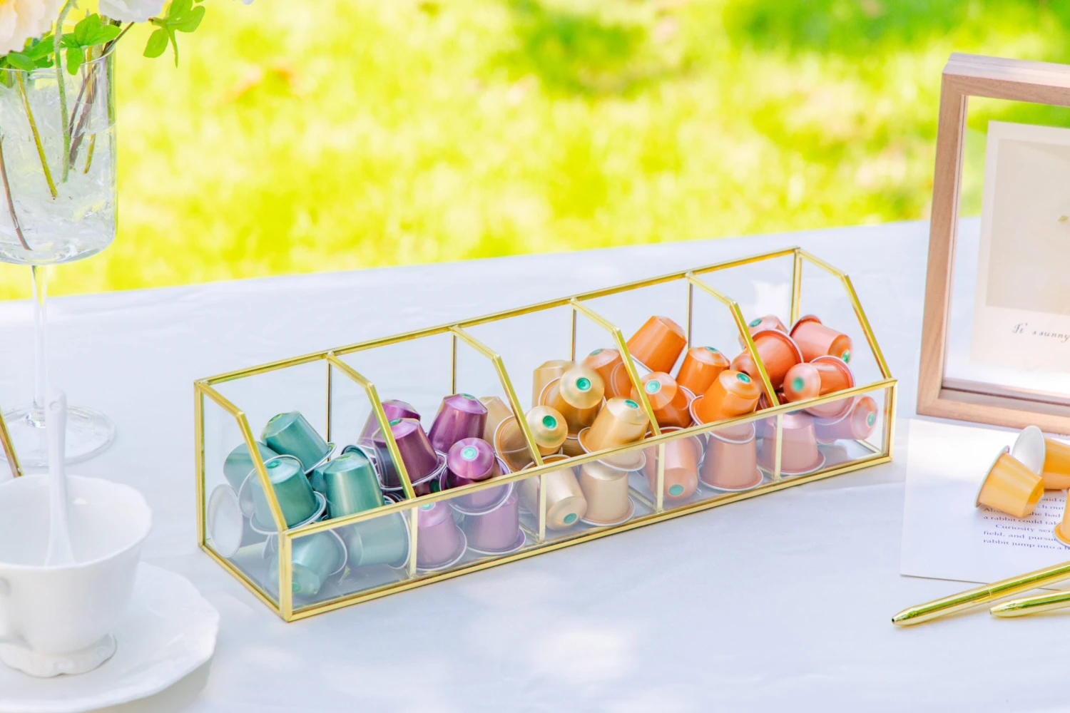 Glass Gold Tea Bag Box, 5 Compartments Box, Tea Lovers Gift Box, Tea Organizer, Christmas Gift 18 Glass Gold Tea Bag Box, 5 Compartments Box, Tea Lovers Gift Box, Tea Organizer, Christmas Gift - Image 18