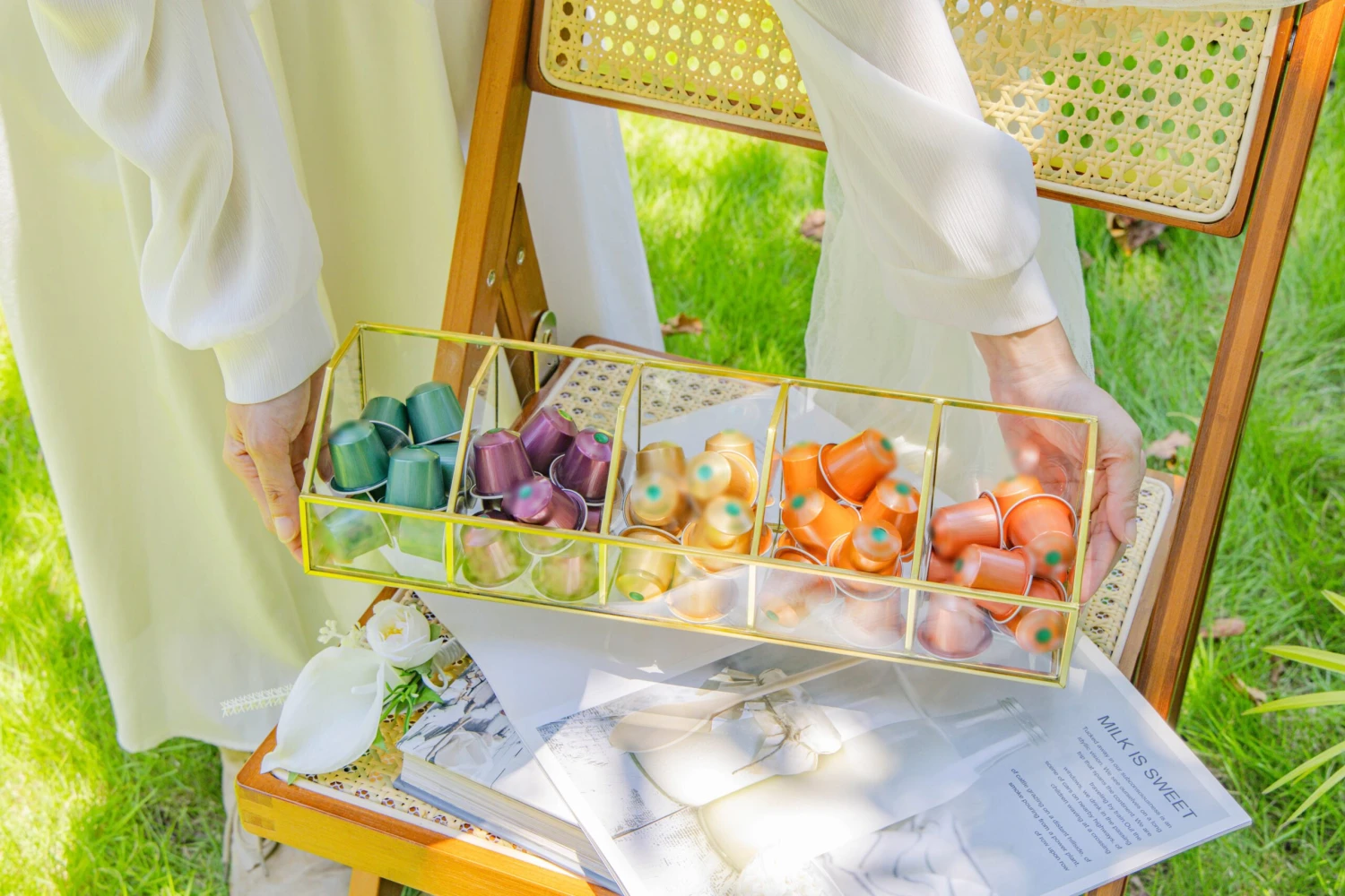 Glass Gold Tea Bag Box, 5 Compartments Box, Tea Lovers Gift Box, Tea Organizer, Christmas Gift 12 Glass Gold Tea Bag Box, 5 Compartments Box, Tea Lovers Gift Box, Tea Organizer, Christmas Gift - Image 12