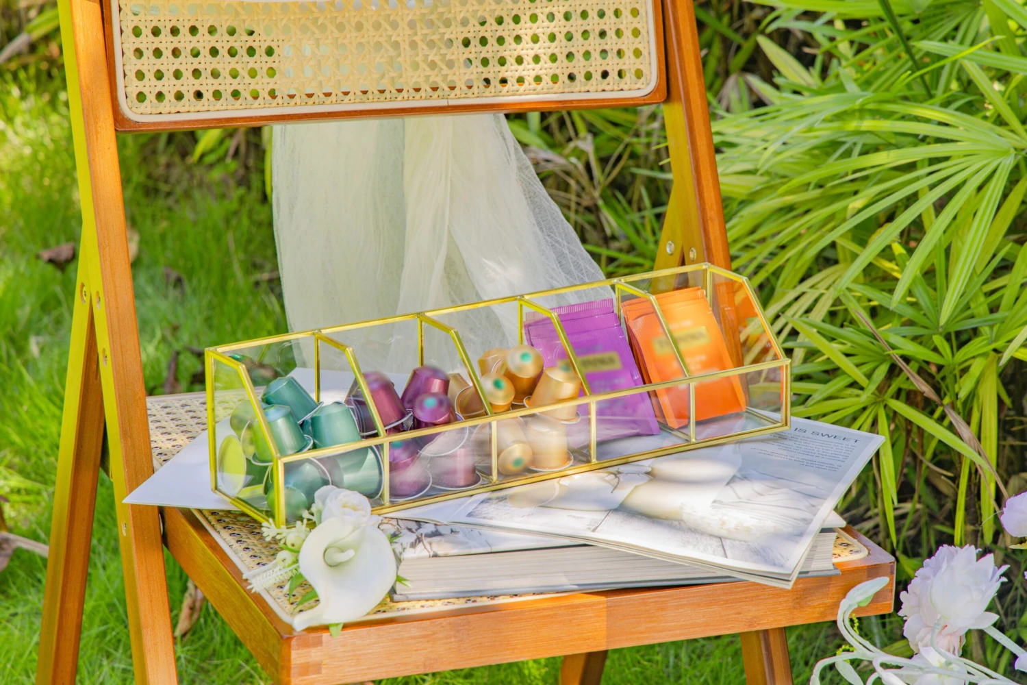 Glass Gold Tea Bag Box, 5 Compartments Box, Tea Lovers Gift Box, Tea Organizer, Christmas Gift 14 Glass Gold Tea Bag Box, 5 Compartments Box, Tea Lovers Gift Box, Tea Organizer, Christmas Gift - Image 14