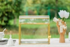 Nostalgic Cottage Barn Shape Gold Geometric Brass And Glass Card Box Terrarium With Slot, Heart Lock, Foot, Handmade For Wedding Reception 14 Nostalgic Cottage Barn Shape Gold Geometric Brass And Glass Card Box Terrarium With Slot, Heart Lock, Foot, Handmade For Wedding Reception -Ncyp Garden Sale Shop 290A6365