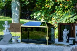 Handmade Black And Gold Large Geometric Glass Donation Box Terrarium With Slot And Lock -Ncyp Garden Sale Shop 290A8890