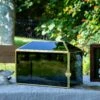 Handmade Black And Gold Large Geometric Glass Donation Box Terrarium With Slot And Lock