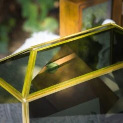 Handmade Black And Gold Large Geometric Glass Donation Box Terrarium With Slot And Lock -Ncyp Garden Sale Shop 290A8956 2