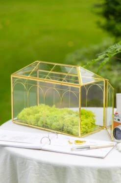 12.6" Handmade Victorian Church Gold Wedding Card Box With Slot And Lock 24 12.6" Handmade Victorian Church Gold Wedding Card Box With Slot And Lock -Ncyp Garden Sale Shop 290A8999