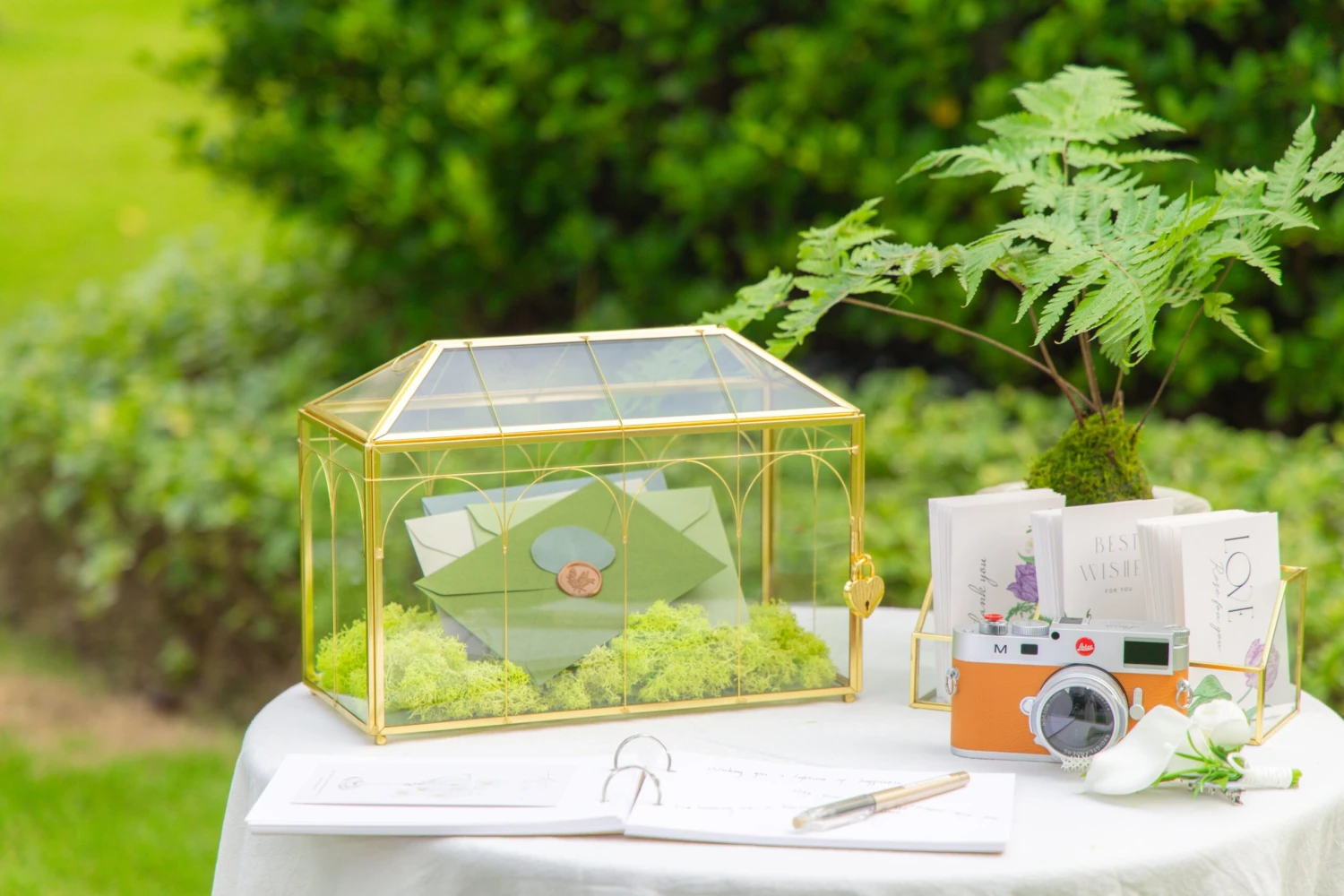 12.6" Handmade Victorian Church Gold Wedding Card Box With Slot And Lock 12 12.6" Handmade Victorian Church Gold Wedding Card Box With Slot And Lock - Image 12