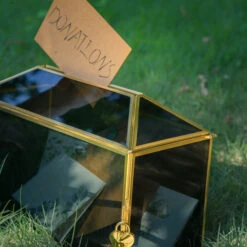 Handmade Black And Gold Large Geometric Glass Donation Box Terrarium With Slot And Lock -Ncyp Garden Sale Shop 290A9059 2