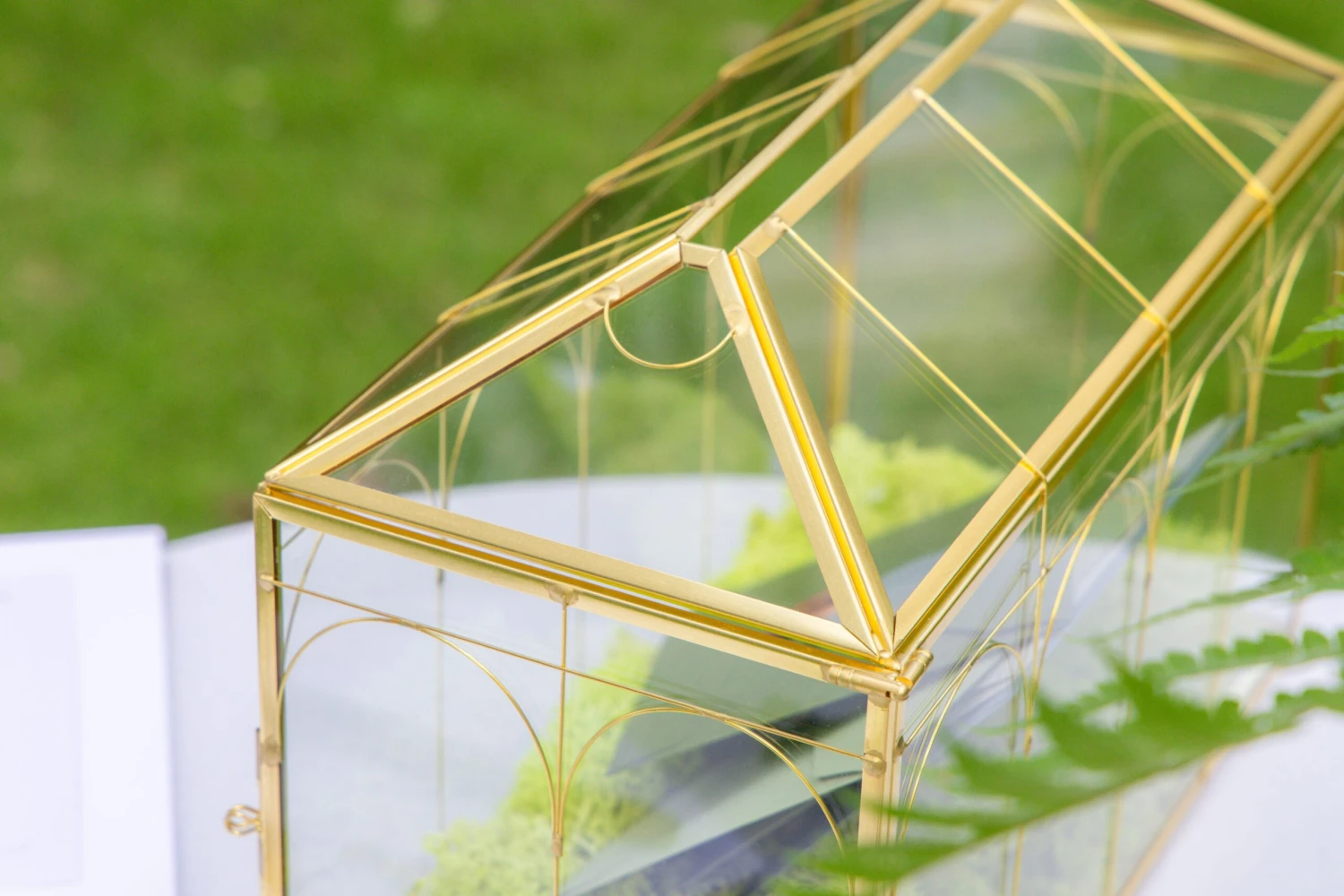 12.6" Handmade Victorian Church Gold Wedding Card Box With Slot And Lock 14 12.6" Handmade Victorian Church Gold Wedding Card Box With Slot And Lock - Image 14