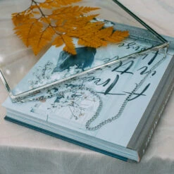 Handmade Silver 11x14" Hanging Double Glass Pressed Flower Floating Frame -Ncyp Garden Sale Shop 290A9545