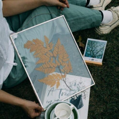 Handmade Silver 11x14" Hanging Double Glass Pressed Flower Floating Frame -Ncyp Garden Sale Shop 290A9601