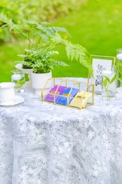 Glass Gold Tea Bag Box, 3 Compartments Box, Tea Lovers Gift Box, Tea Organizer, Christmas Gift -Ncyp Garden Sale Shop 290A9729