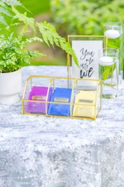 Glass Gold Tea Bag Box, 3 Compartments Box, Tea Lovers Gift Box, Tea Organizer, Christmas Gift -Ncyp Garden Sale Shop 290A9731