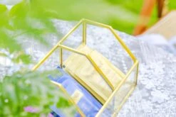 Glass Gold Tea Bag Box, 3 Compartments Box, Tea Lovers Gift Box, Tea Organizer, Christmas Gift -Ncyp Garden Sale Shop 290A9751