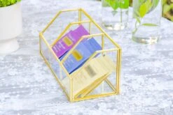 Glass Gold Tea Bag Box, 3 Compartments Box, Tea Lovers Gift Box, Tea Organizer, Christmas Gift -Ncyp Garden Sale Shop 290A9783