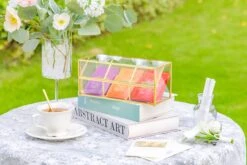 Glass Gold Tea Bag Box, 3 Compartments And Lid Storage Box, Tea Lovers Gift Box, Tea Organizer, Christmas Gift -Ncyp Garden Sale Shop 290A9886