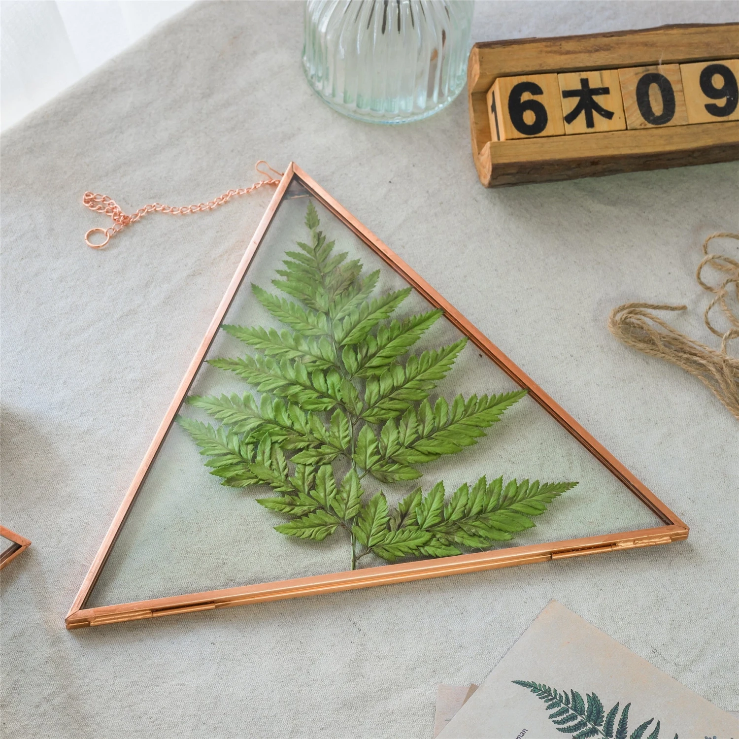 Hanging Triangle Herbarium Copper Glass Frame For Pressed Flowers Dried Flowers Poster 1 Hanging Triangle Herbarium Copper Glass Frame For Pressed Flowers Dried Flowers Poster