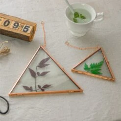 Hanging Triangle Herbarium Copper Glass Frame For Pressed Flowers Dried Flowers Poster 14 Hanging Triangle Herbarium Copper Glass Frame For Pressed Flowers Dried Flowers Poster -Ncyp Garden Sale Shop 3012