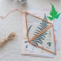 Hanging Triangle Herbarium Copper Glass Frame For Pressed Flowers Dried Flowers Poster 20 Hanging Triangle Herbarium Copper Glass Frame For Pressed Flowers Dried Flowers Poster -Ncyp Garden Sale Shop 3056