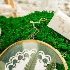 NCYP Wall Hanging Round 5" 4.3" Herbarium Brass Glass Frame For Pressed Flowers, Dried Flowers, Poster, Double Glass, Floating Frame -Ncyp Garden Sale Shop 5880