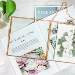 Handmade Large Wall Hanging Pure Copper Glass Artwork Certificate Photo Display Floating Frame -Ncyp Garden Sale Shop 8906