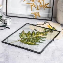 Handmade Black Large Wall Hanging Brass Glass Artwork Certificate Photo Display Floating Frame -Ncyp Garden Sale Shop 8949