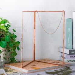 Handmade Large Wall Hanging Pure Copper Glass Artwork Certificate Photo Display Floating Frame -Ncyp Garden Sale Shop 9114