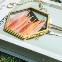 Handmade Vintage Brass Floating Hanging Glass Hexagon Picture Photo Frame Small Side Length 2" 13 Handmade Vintage Brass Floating Hanging Glass Hexagon Picture Photo Frame Small Side Length 2" -Ncyp Garden Sale Shop G01A0016