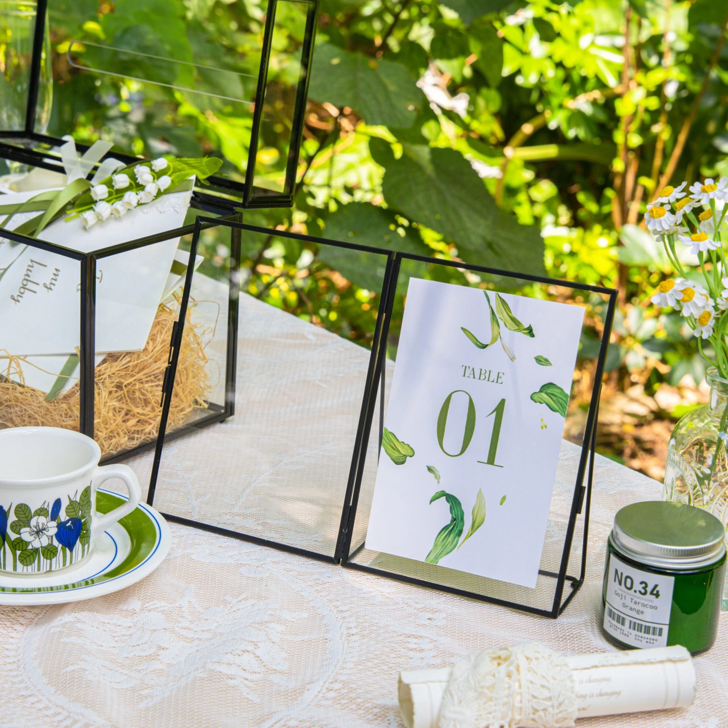 Modern Black Table Number Holder, 5X7'' Photo Picture Frame, For Outdoor Garden Wedding, Bridal Shower 2 Modern Black Table Number Holder, 5X7'' Photo Picture Frame, For Outdoor Garden Wedding, Bridal Shower - Image 2