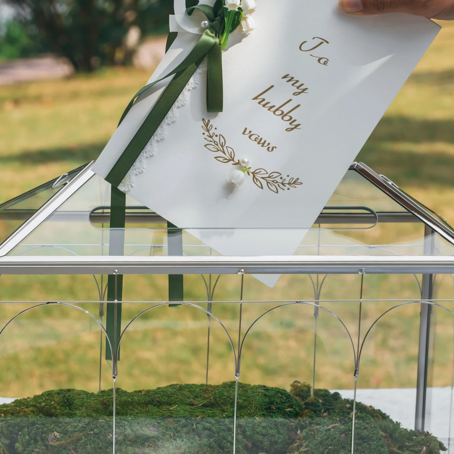 Vintage Silver Large Geometric Glass Card Box Terrarium With Slot, Heart Lock, Foot, Handmade Brass For Wedding Reception Wishwell Keepsake 12 Vintage Silver Large Geometric Glass Card Box Terrarium With Slot, Heart Lock, Foot, Handmade Brass For Wedding Reception Wishwell Keepsake - Image 12