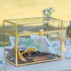 Handmade Vintage Geometric Glass Card Box Organizer Terrarium With Latch For Wedding Reception 31 Handmade Vintage Geometric Glass Card Box Organizer Terrarium With Latch For Wedding Reception -Ncyp Garden Sale Shop G01A2440