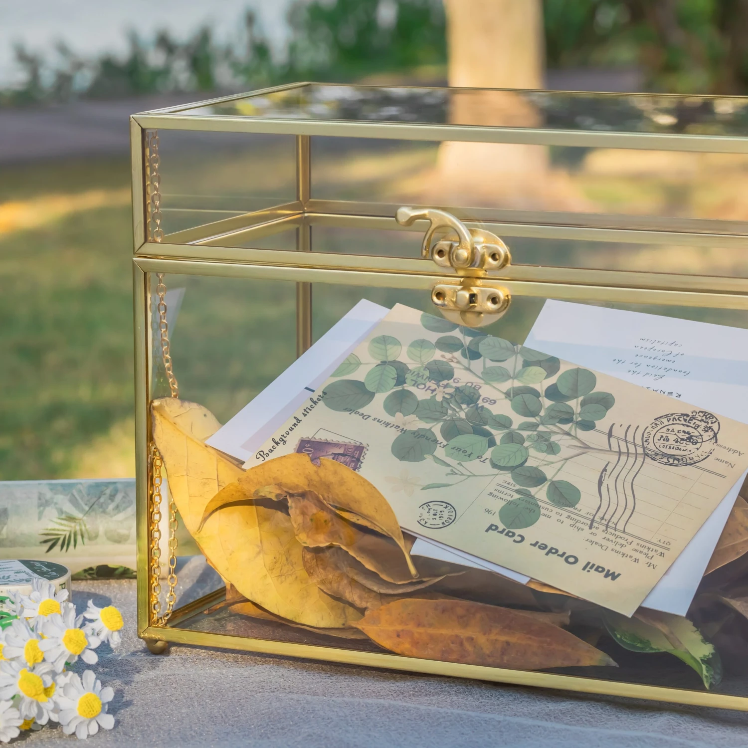 Handmade Vintage Geometric Glass Card Box Organizer Terrarium With Latch For Wedding Reception 13 Handmade Vintage Geometric Glass Card Box Organizer Terrarium With Latch For Wedding Reception - Image 13