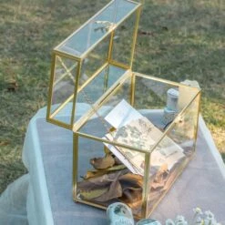 Handmade Vintage Geometric Glass Card Box Organizer Terrarium With Latch For Wedding Reception 33 Handmade Vintage Geometric Glass Card Box Organizer Terrarium With Latch For Wedding Reception -Ncyp Garden Sale Shop G01A2493