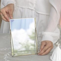 Silver Brass Tabletop Vintage Frame Geometric Ornament Plant Specimen Clip Modern Decor Card Holder 5X7" Reception -Ncyp Garden Sale Shop G01A2694 00467473 10fa 45e3 91b1 23d7cd9707d7