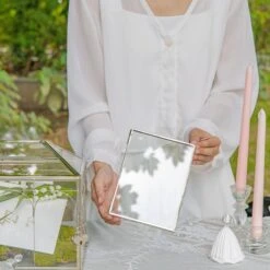 Silver Brass Tabletop Vintage Frame Geometric Ornament Plant Specimen Clip Modern Decor Card Holder 5X7" Reception -Ncyp Garden Sale Shop G01A2739 3 2af5e08a a173 4e01 8397 b01b13e186fc