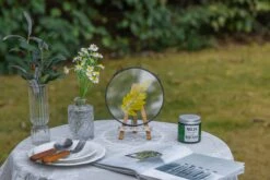 6" Black Wall Hanging RoundHerbarium Brass Glass Frame For Pressed Flowers, Poster, Double Glass, Floating Frame -Ncyp Garden Sale Shop G01A2857