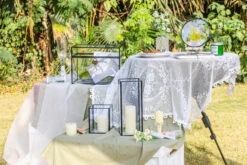 Tall Handmade Black Glass Candle Holder, Square, 9.8" Tall -Ncyp Garden Sale Shop G01A3064 4