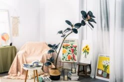 NCYP Artificial Rubber Tree, Rubber Fig, Rubber Bush 5.9FT (70.8 Inches) Tall Faux Plant For Home Office Decor, Indoor Fake Potted Ficus Elastica Tree With Plastic Pot And Rattan Woven Basket -Ncyp Garden Sale Shop G01A5221 f173a846 83d4 4696 93f8 acd8ed74e0a7