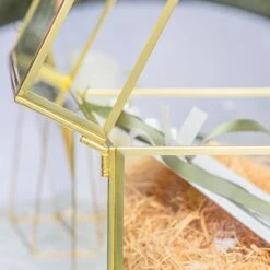 Handmade 12" Large Gold Rectangle Geometric Glass Card Box With Slot Lock For Keepsake, Wedding Reception, Postbox -Ncyp Garden Sale Shop G01A5727 b5ba7b0f dcfd 4ea8 89e8 d078d8da36d2