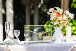 Handmade Envelope Shape Geometric Glass Wedding Card Box Terrarium With Slot, Heart Lock Key -Ncyp Garden Sale Shop G01A6776