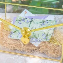 Handmade Envelope Shape Geometric Glass Wedding Card Box Terrarium With Slot, Heart Lock Key -Ncyp Garden Sale Shop G01A7056 231884d4 2220 4004 b019 a6b22f2fe529
