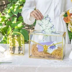 Handmade Envelope Shape Geometric Glass Wedding Card Box Terrarium With Slot, Heart Lock Key -Ncyp Garden Sale Shop G01A7261 2 144e189f 1e93 4f8d 9876 9b096ed9b2a2