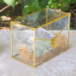 Handmade Envelope Shape Geometric Glass Wedding Card Box Terrarium With Slot, Heart Lock Key -Ncyp Garden Sale Shop G01A7305 439a1075 5bcc 410e 8493 30efe076f823