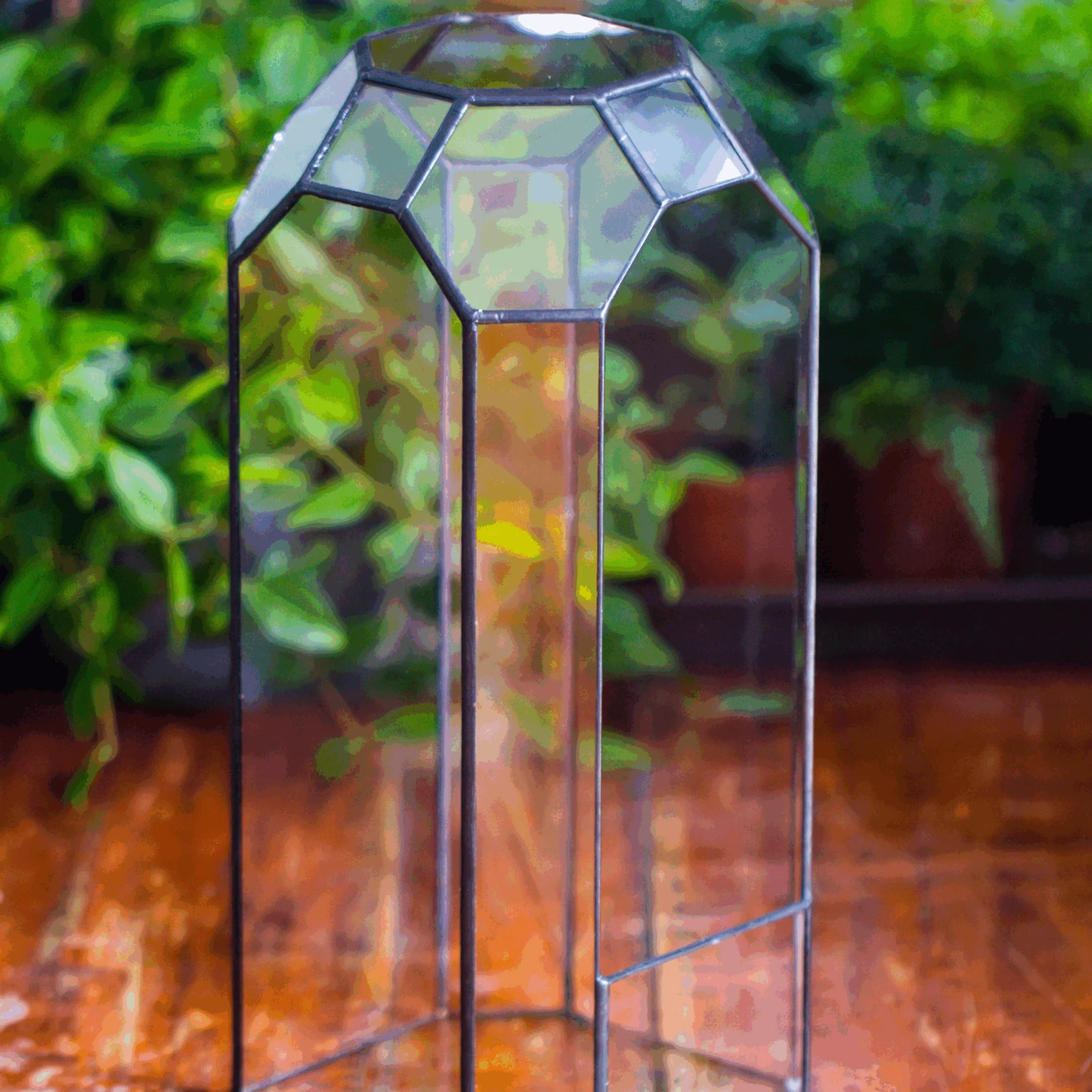 Vintage Tall Octagon Geometric Tin Glass Terrarium , 12.6" , Open, Suitable For Tall Plants, Orchid, Small Begonia Pitcher, Micro Landscape 1 Vintage Tall Octagon Geometric Tin Glass Terrarium , 12.6" , Open, Suitable For Tall Plants, Orchid, Small Begonia Pitcher, Micro Landscape