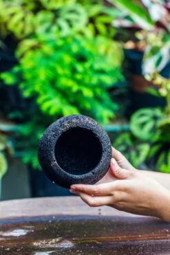 3 Unit 12cm / 4.7" Round Red Horticultural Lava Rock Volcanic Rock Planter For Succulents, Moss, Tropical Palants, Terrariums -Ncyp Garden Sale Shop IMG 2226