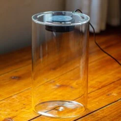 Medium Cylinder Terrarium With LED Grow Lamp, Acrylic Lid Set For Bog, Carnivorous Plants -15x25cm
