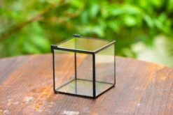 Handmade Cube Mini 4 Inches Close Geometric Glass Tin Terrarium, Greenhouse Planter For Moss, Christmas Gift, Terrarium Only -Ncyp Garden Sale Shop IMG 6949 64c93eed 091f 4b6c 8fea 8d50fe8511bd 1