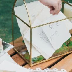 House Shape Arched Top Vintage Glass Card Box Terrarium, Handmade Brass For Wedding Receiption Wishwell Keepsake -Ncyp Garden Sale Shop il fullxfull.3907548776 ciuz