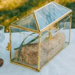 Vintage Gold Large Geometric Glass Card Box Terrarium With Slot, Heart Lock, Foot, Handmade Brass For Wedding Reception Wishwell Keepsake 13 Vintage Gold Large Geometric Glass Card Box Terrarium With Slot, Heart Lock, Foot, Handmade Brass For Wedding Reception Wishwell Keepsake -Ncyp Garden Sale Shop il fullxfull.4598868452 bjdv