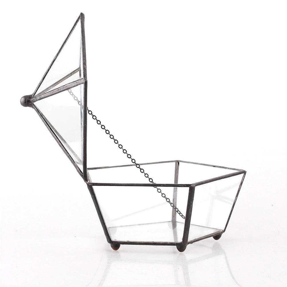 Handmade Small Modern Clear Jewelry BoxGlass Geometric Terrarium For Wedding Planters Succulents 15 Handmade Small Modern Clear Jewelry BoxGlass Geometric Terrarium For Wedding Planters Succulents - Image 15