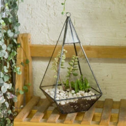 Handmade Glass Geometric Terrarium Indoor Outdoor Planter Landscape Wall Pyramid For Succulents 16 Handmade Glass Geometric Terrarium Indoor Outdoor Planter Landscape Wall Pyramid For Succulents -Ncyp Garden Sale Shop product image 383777896