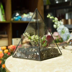 Handmade Pyramid Geometric Glass Terrarium For Succulent Fern Moss Airplants Cacti -Ncyp Garden Sale Shop product image 385399712
